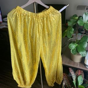 Unisex S/M parachute sequins gold pants